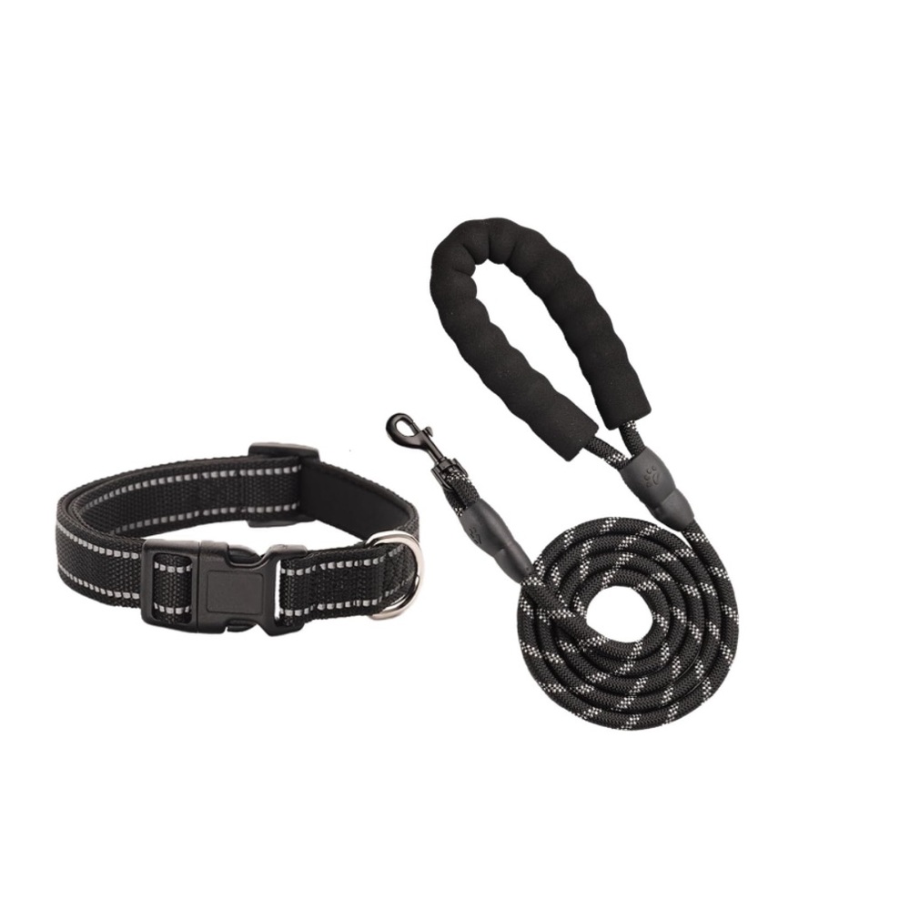 Reflective Dog Collar and Leash Set, Adjustable Collar and 5 FEET Dog Leash